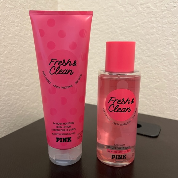 PINK Fresh & Clean Lotion & Body Mist Set - Picture 1 of 3